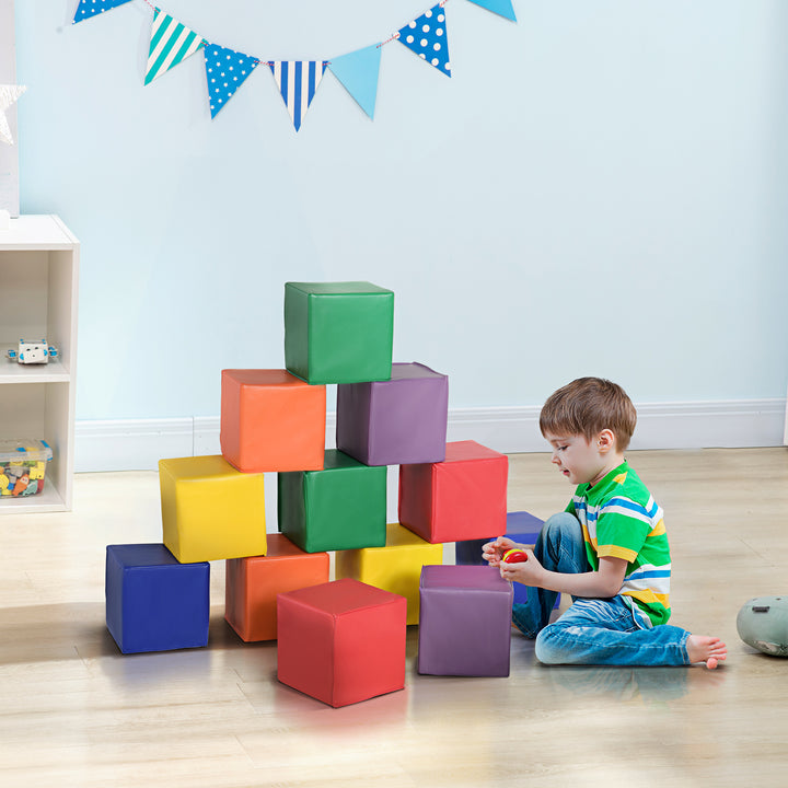 Kids 12-Piece PU Soft Stacking Blocks Multi-Colour