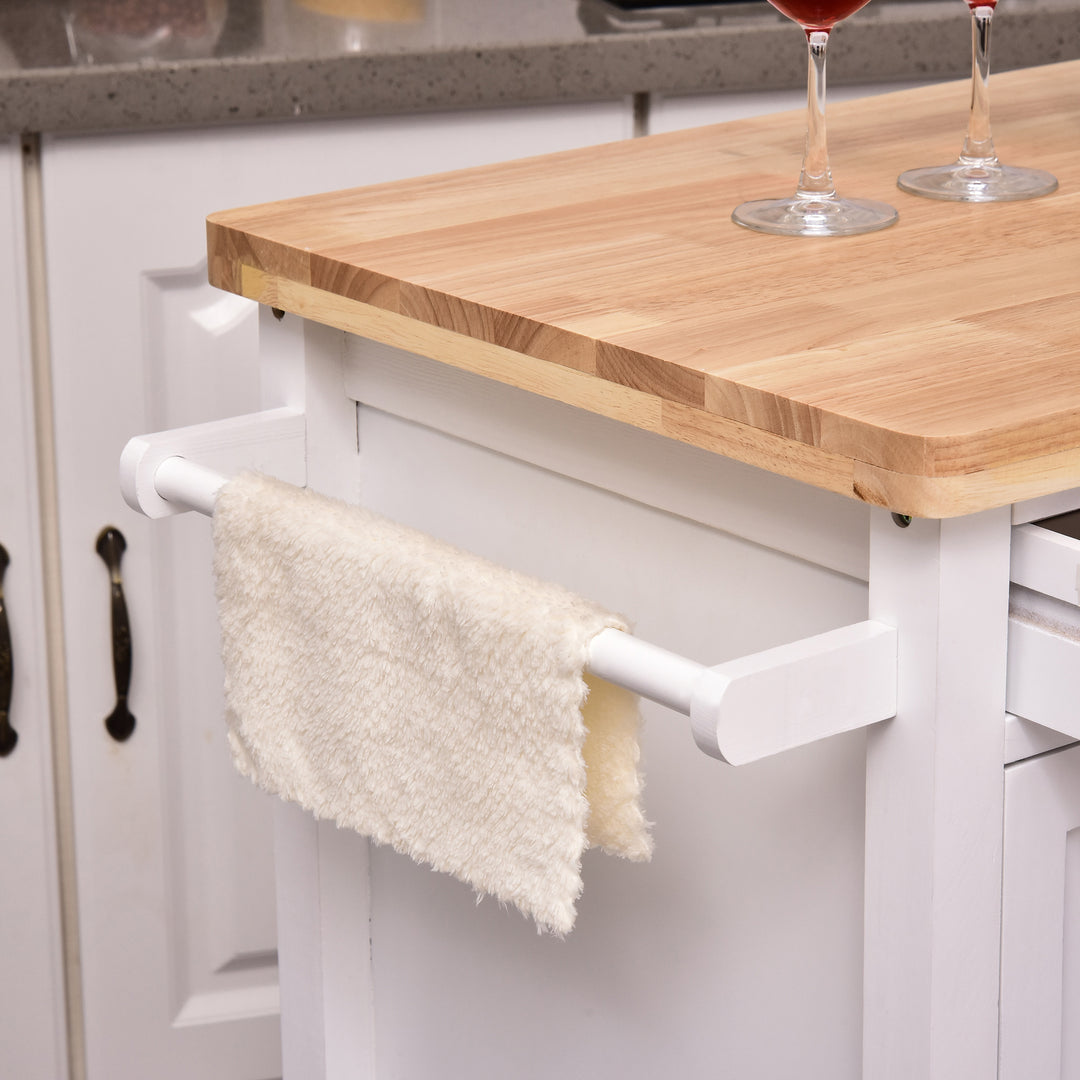 Kitchen Island W/ Drawer-White/Oak Colour