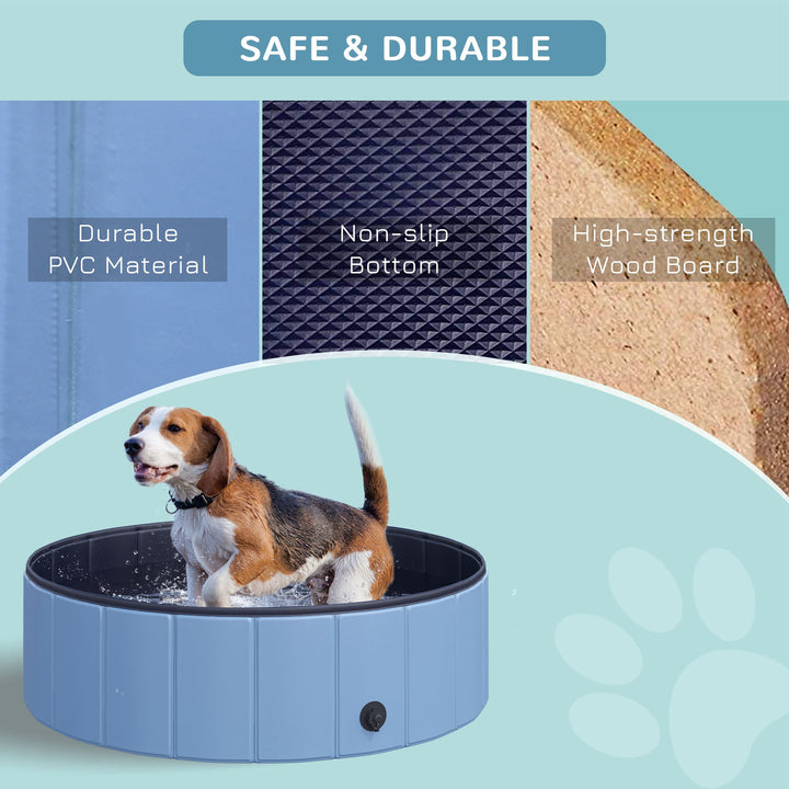 Pet Swimming Pool, Non-Slip and Foldable-Blue