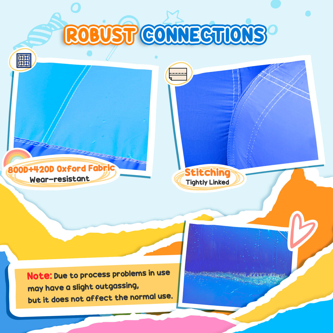 Outsunny 4 in 1 Kids Bounce Castle Extra Large Double Slides & Trampoline Design Inflatable House Pool Climbing Wall for Kids Age 3-8, 3.8x3.7x2.3m