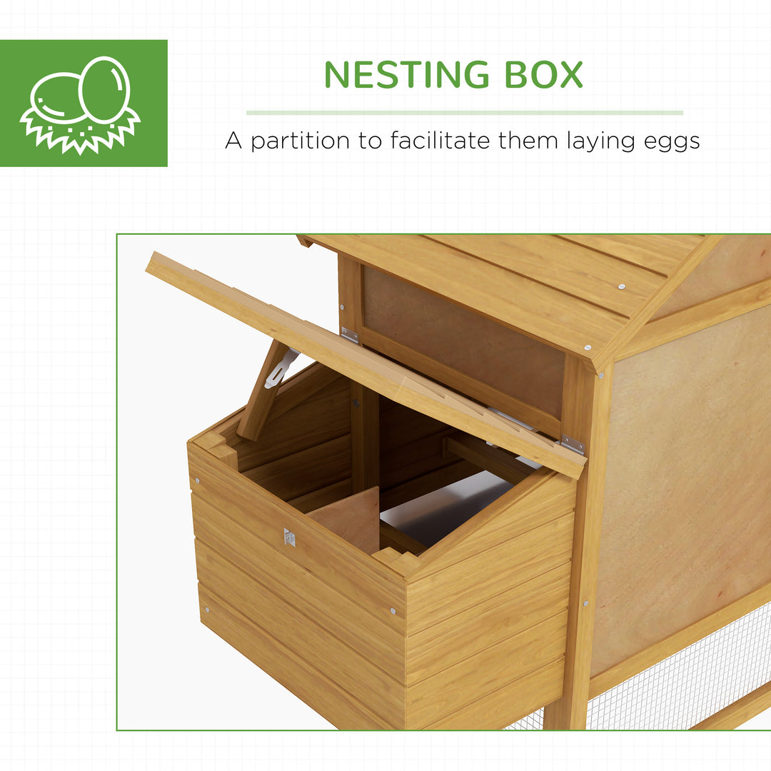 Chicken Coop Hen Cage Small Animal Hutch Nesting Box w/Outdoor Run 150.5 x 54 x 87 cm