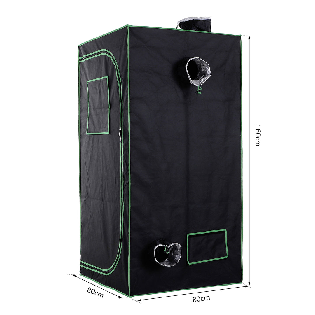 Hydroponic Plant Grow Tent, 80L x 80W x 160Hcm-Black/Green