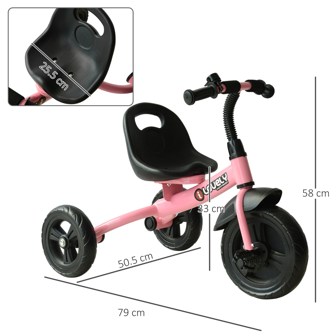 Ride On Tricycle 3 Wheels Pedal Trike for ages over 18 months Toddlers, Pink