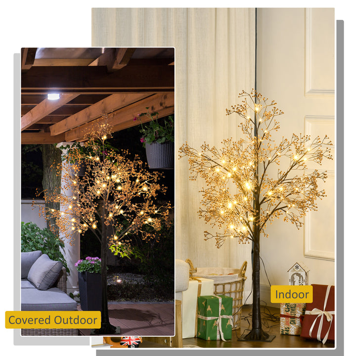 4ft Artificial Gypsophila Blossom Tree Light with 72 Warm White LED Light, Baby Breath Flowers for Home Party Wedding, Indoor and Outdoor Use