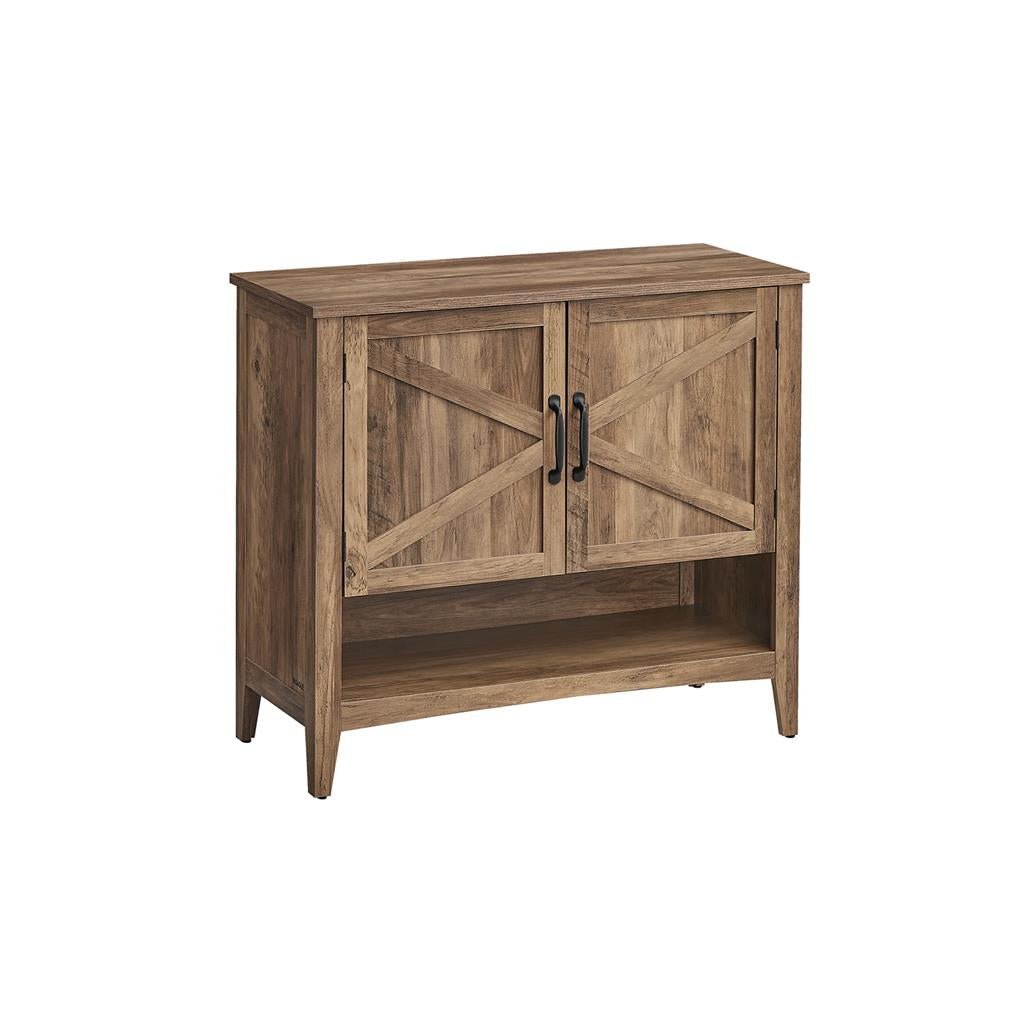 3-Tier Shoe Cabinet with Height-Adjustable Shelf - Honey Brown