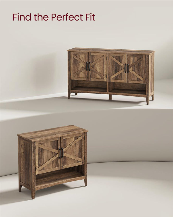3-Tier Shoe Cabinet with Height-Adjustable Shelf - Honey Brown