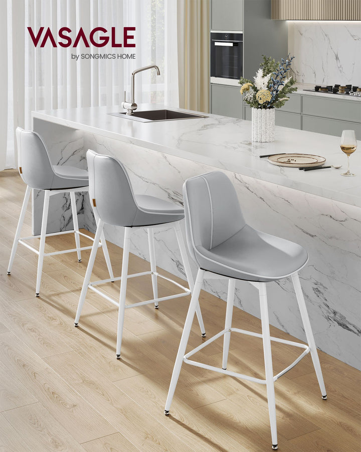 Set of 2 Counter Height Bar Stools with Back