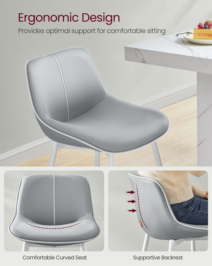 Set of 2 Counter Height Bar Stools with Back