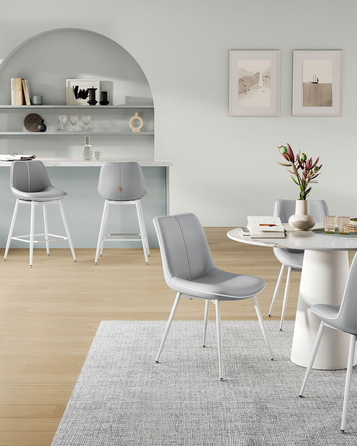 Set of 2 Counter Height Bar Stools with Back