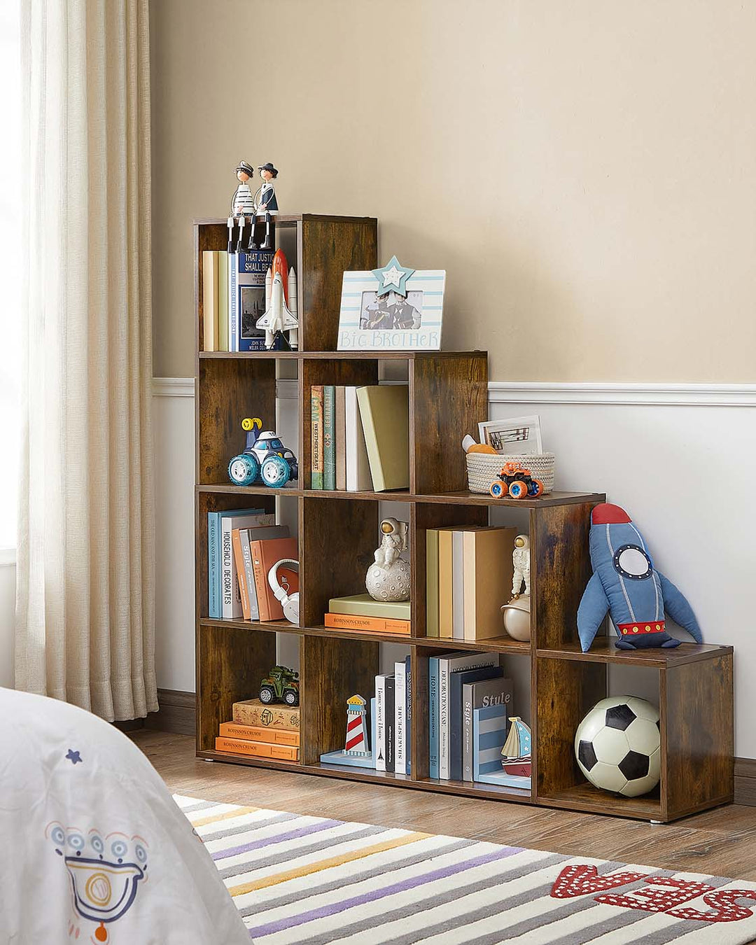 Wooden Display Staircase Shelf Organiser, Free Standing
