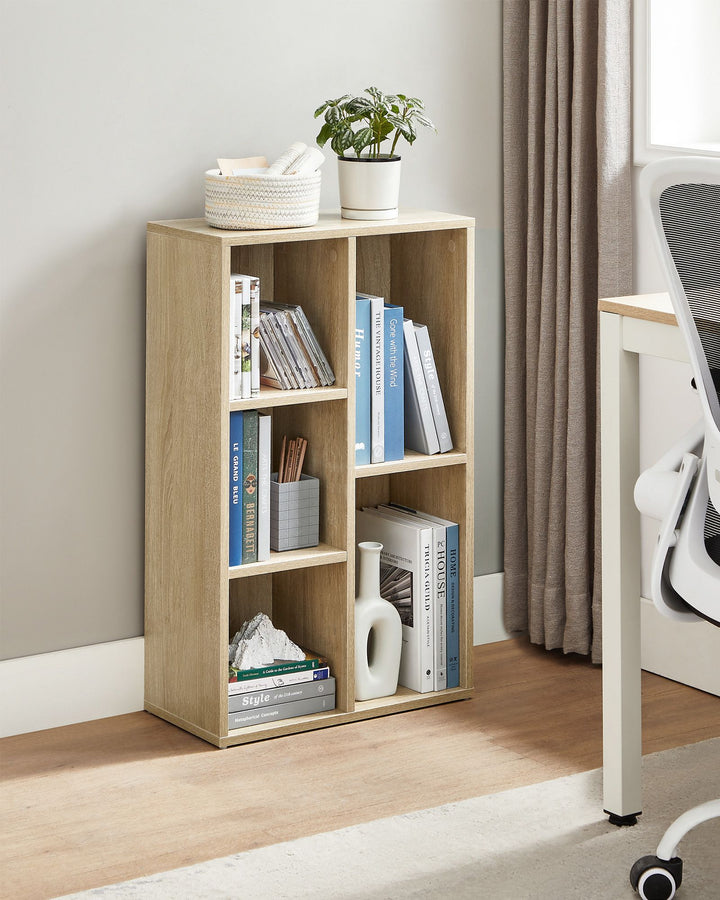 Wooden 5-Grid Bookcase