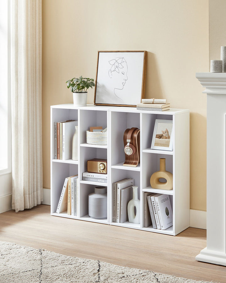 White 5-Grid Bookcase