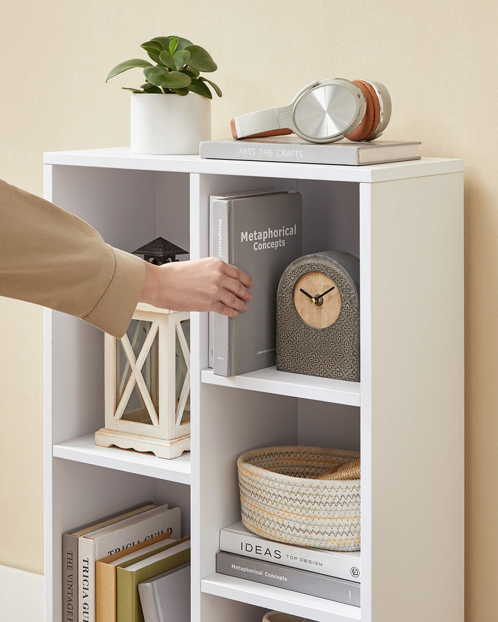 White 5-Grid Bookcase