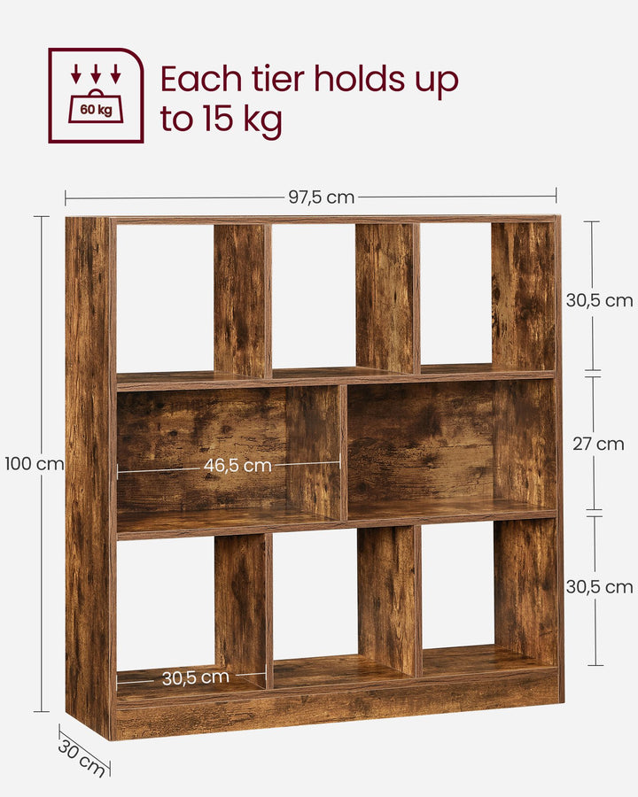 8-Compartment Bookshelf