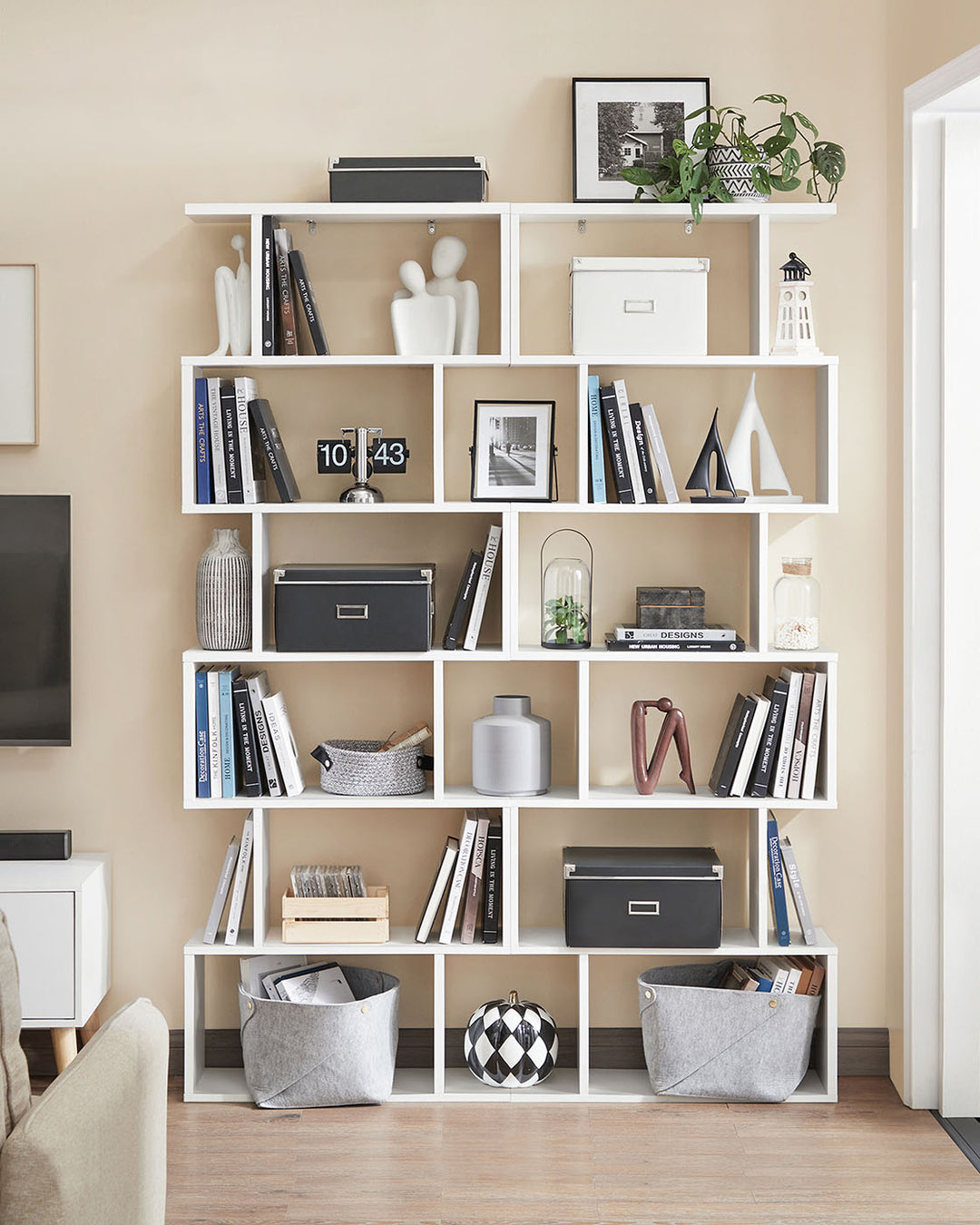 Wooden Cube Display Shelf