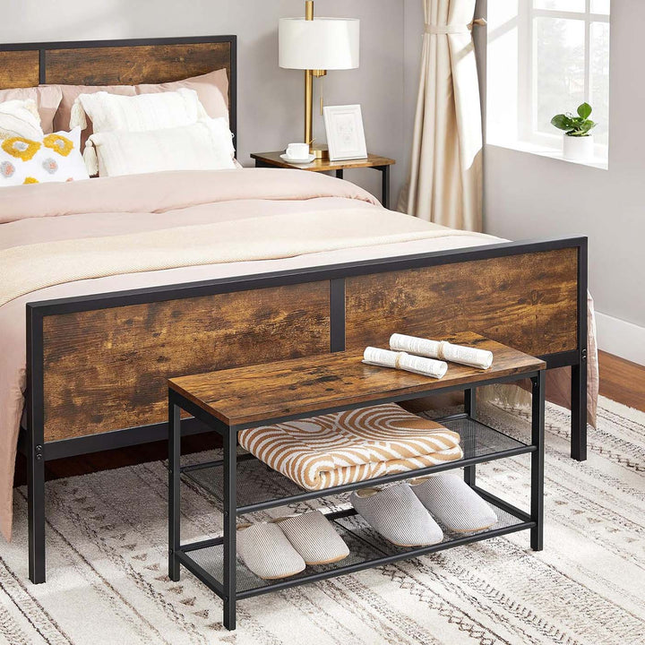 Mesh Shelves Shoe Bench