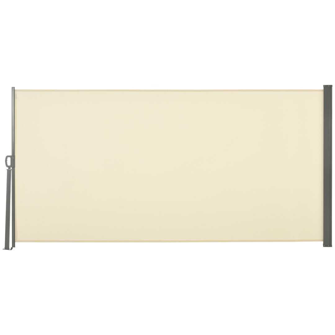 3x1.6m Retractable Polyester Patio Side Awning Cream White