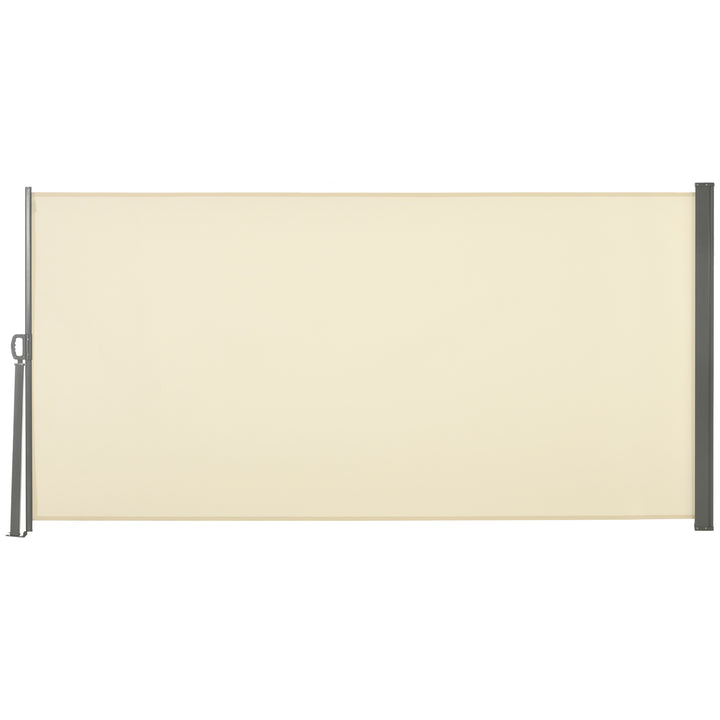 3x1.6m Retractable Polyester Patio Side Awning Cream White