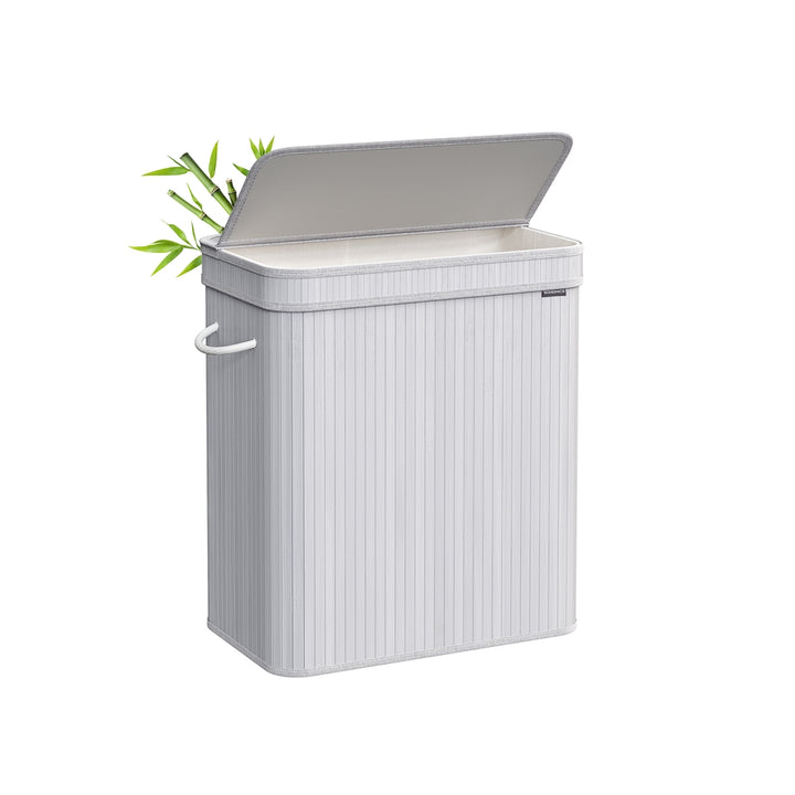 Laundry Hamper with Lid and Handles- Grey