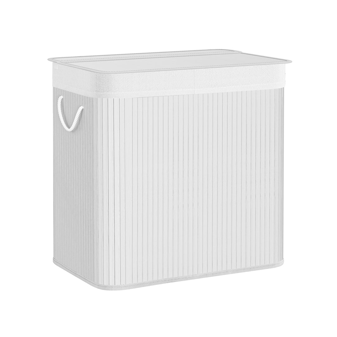 3-Section Laundry Hamper with Lid and Handles 150L