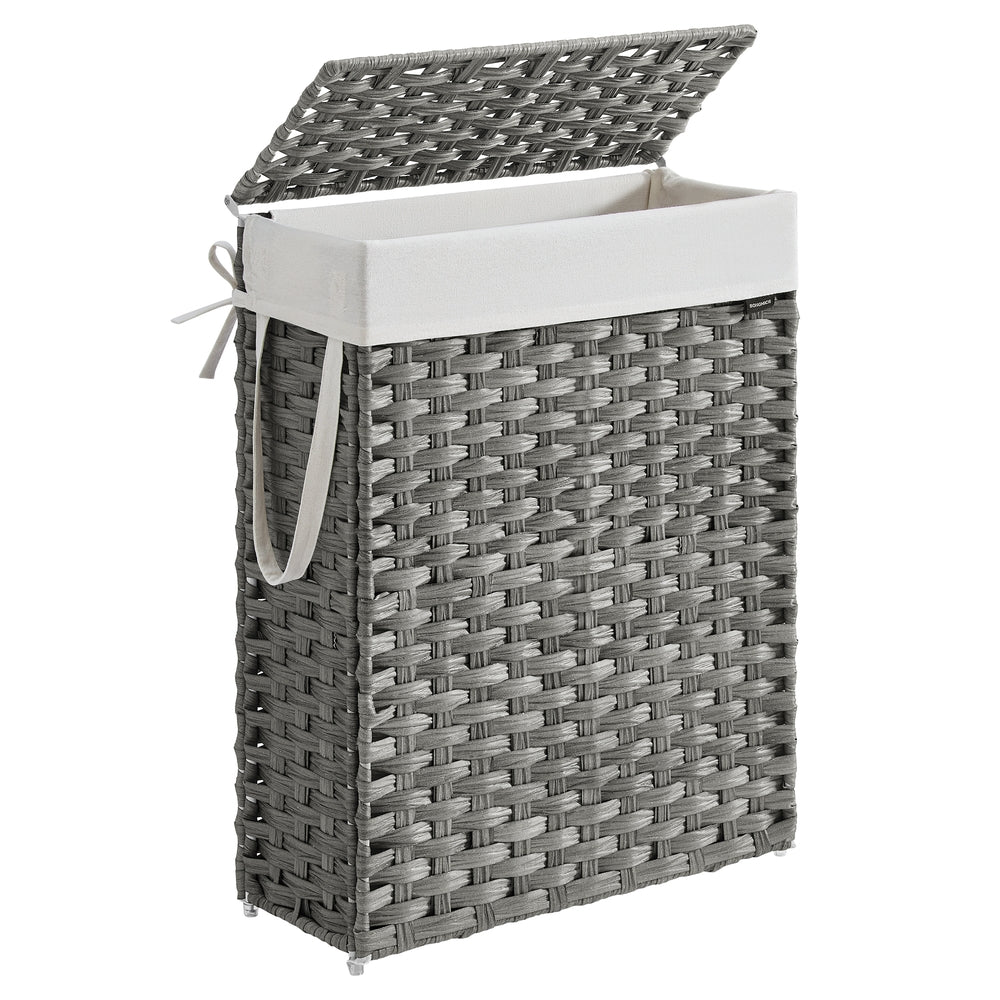 Slim Laundry Hamper with Lid - Dove Gray