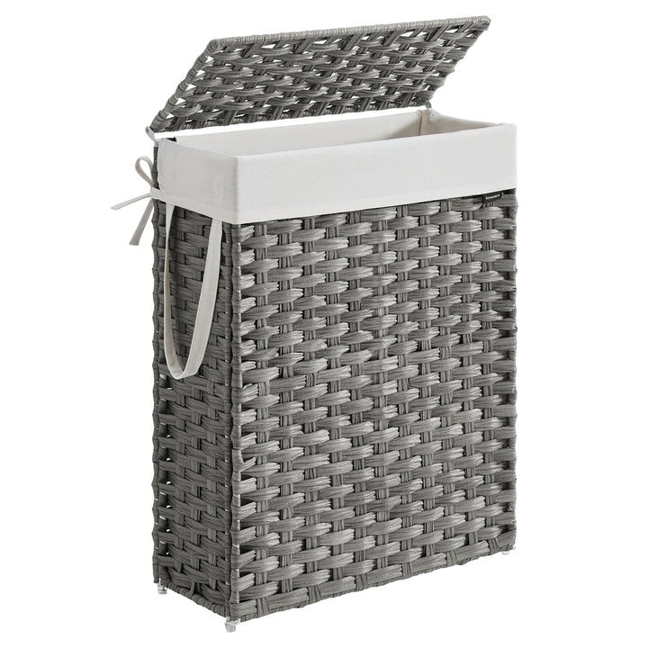 Slim Laundry Hamper with Lid - Dove Gray