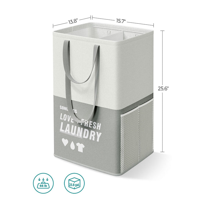 Set of 2 Laundry Baskets Light Gray