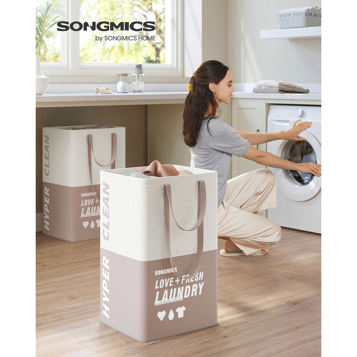 Set of 2 Laundry Baskets Light Pink