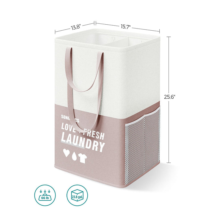 Set of 2 Laundry Baskets Light Pink