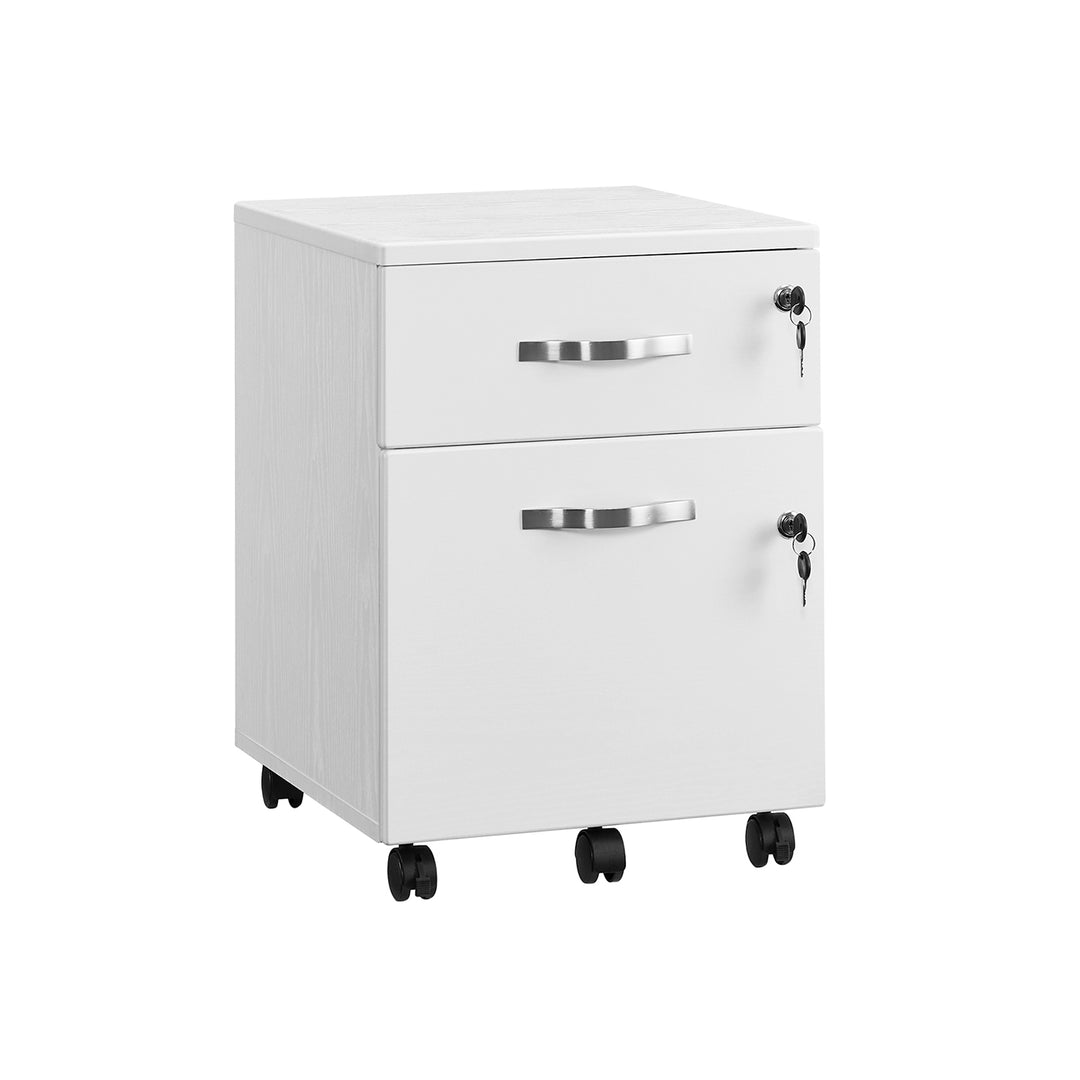 White Mobile File Cabinet