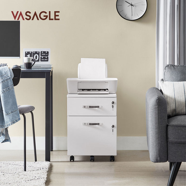 White Mobile File Cabinet