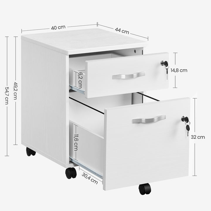 White Mobile File Cabinet