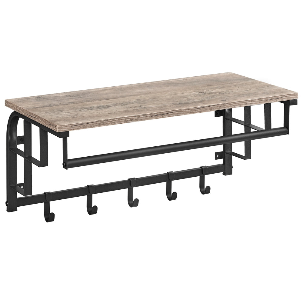 Coat Rack Wall-Mounted Greige and Black