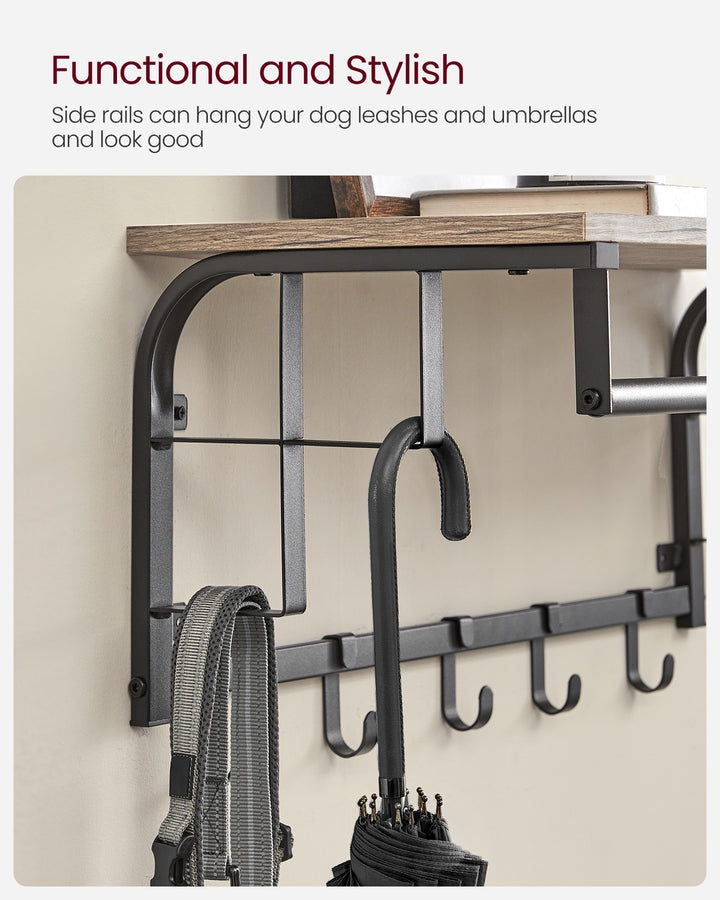 Coat Rack Wall-Mounted Greige and Black