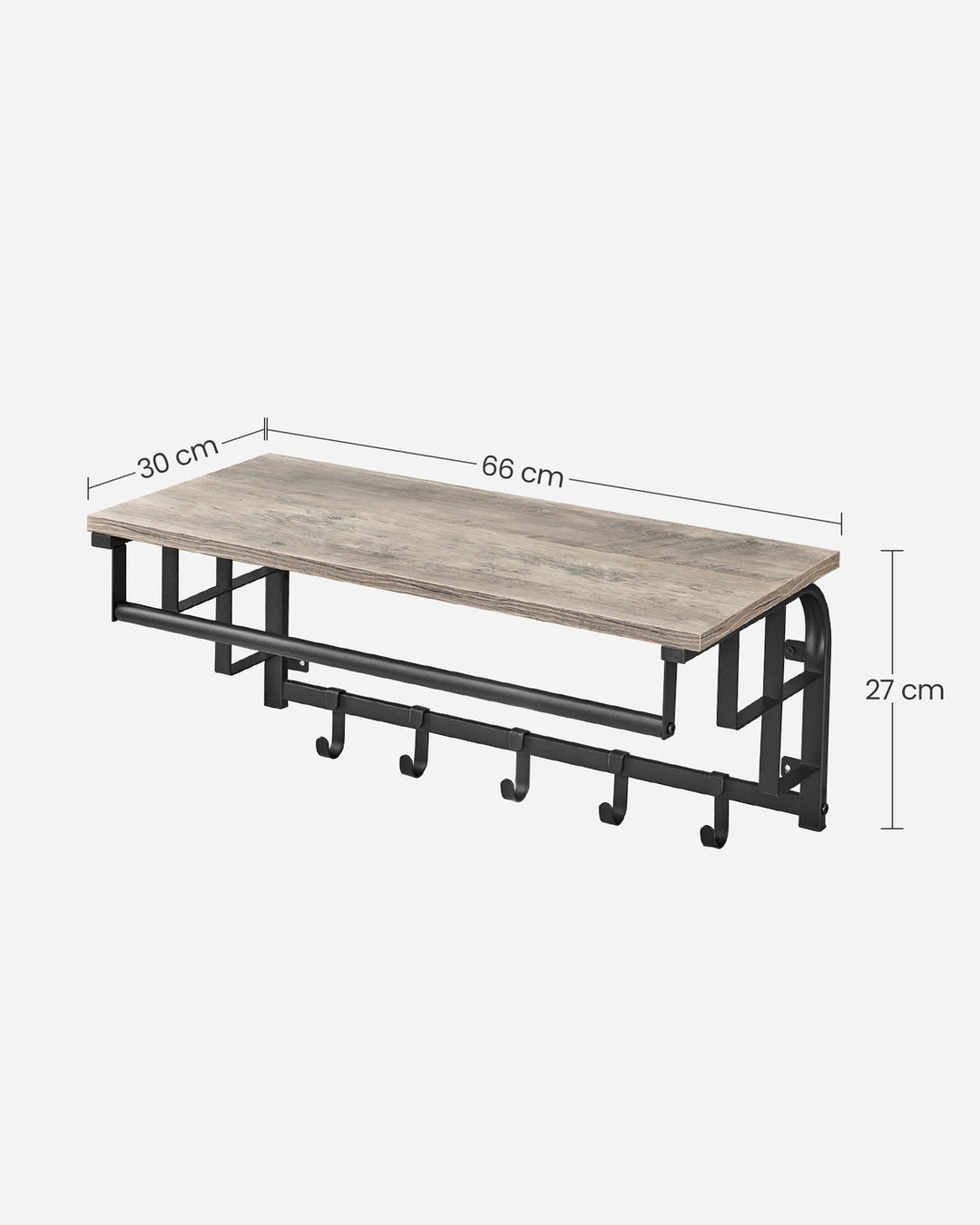 Coat Rack Wall-Mounted Greige and Black