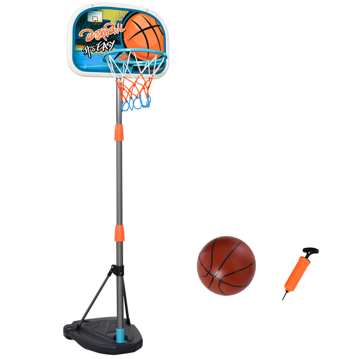 Kids Height Adjustable Aluminium Basketball Hoop Stand w/ Ball