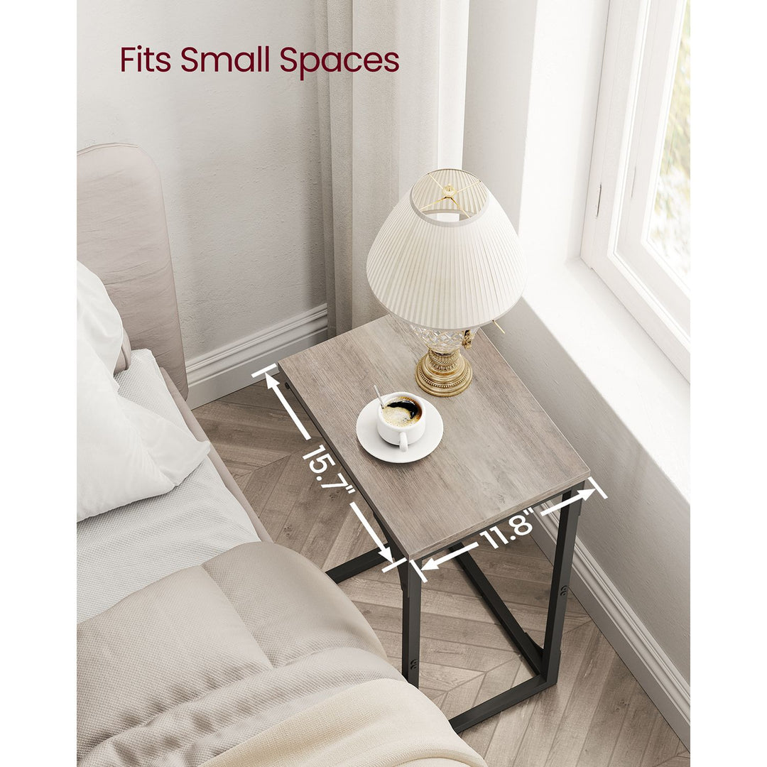 Set of 2 C-Shaped End Table - Greige Black