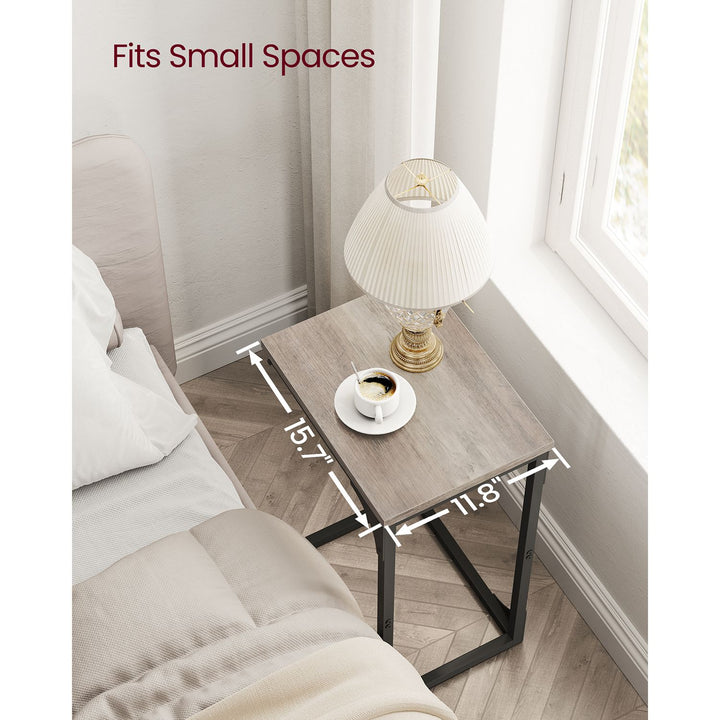 Set of 2 C-Shaped End Table - Greige Black