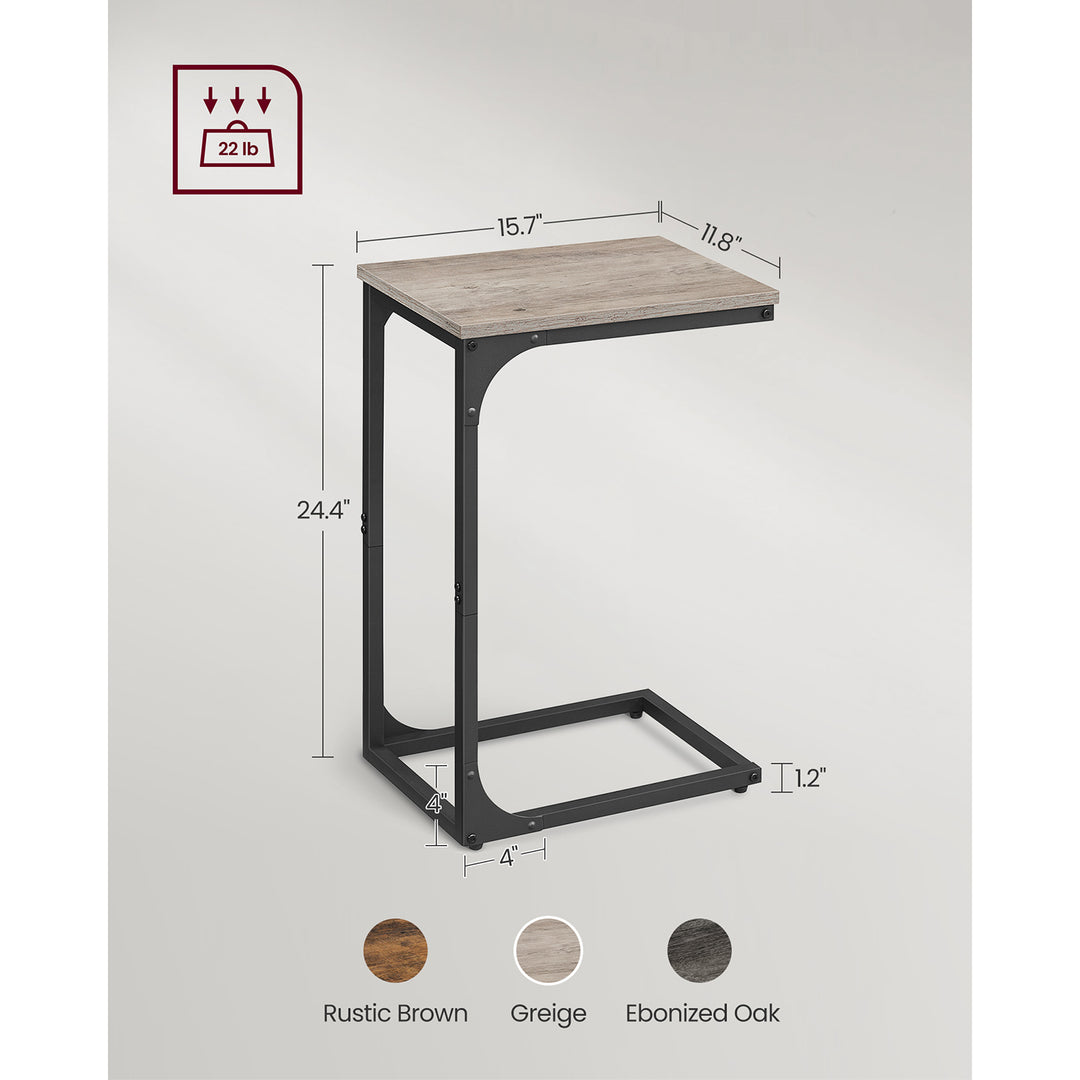 Set of 2 C-Shaped End Table - Greige Black
