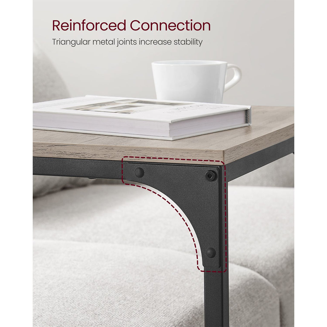 Set of 2 C-Shaped End Table - Greige Black