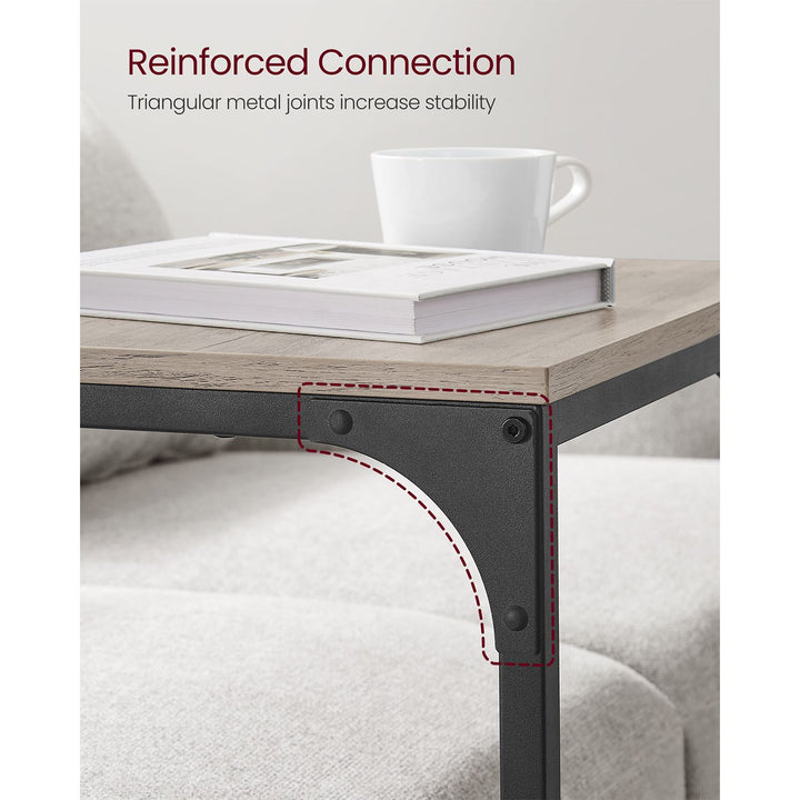 Set of 2 C-Shaped End Table - Greige Black