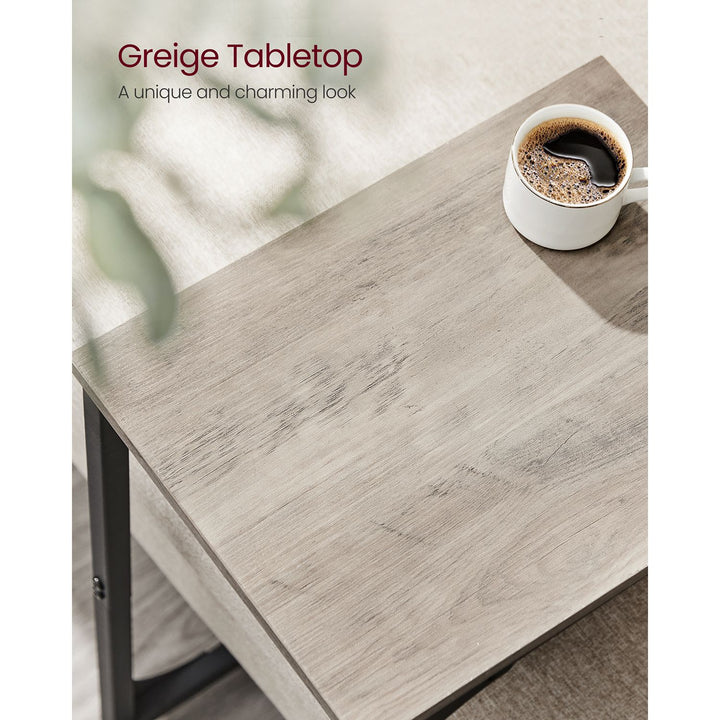 Set of 2 C-Shaped End Table - Greige Black