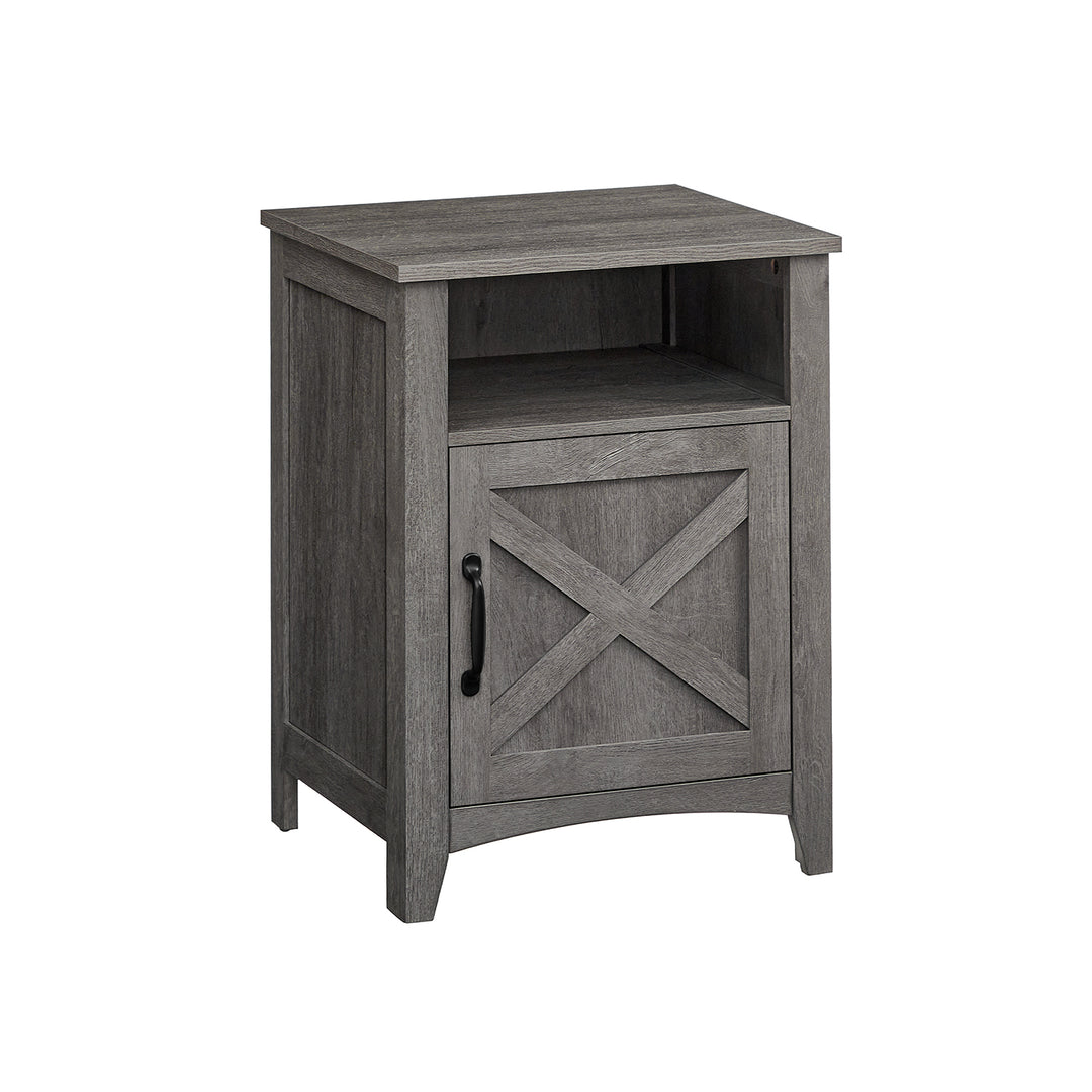 Nightstand with Cabinet and Compartment Misty Gray