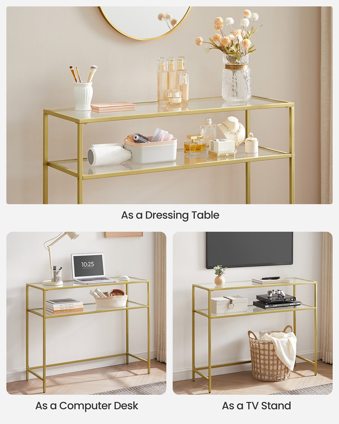 Console Table Gold Colour