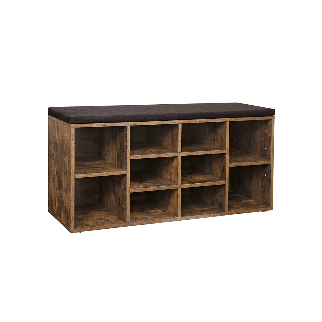 Adjustable Shelves Storage Bench