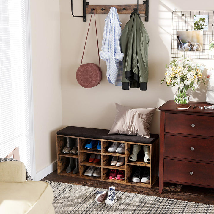 Adjustable Shelves Storage Bench