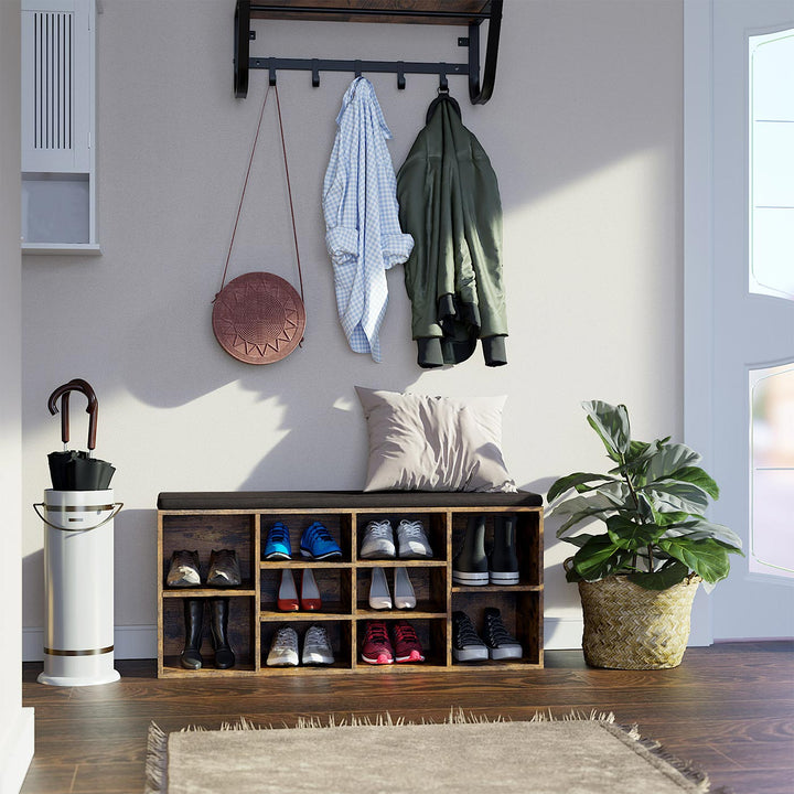 Adjustable Shelves Storage Bench