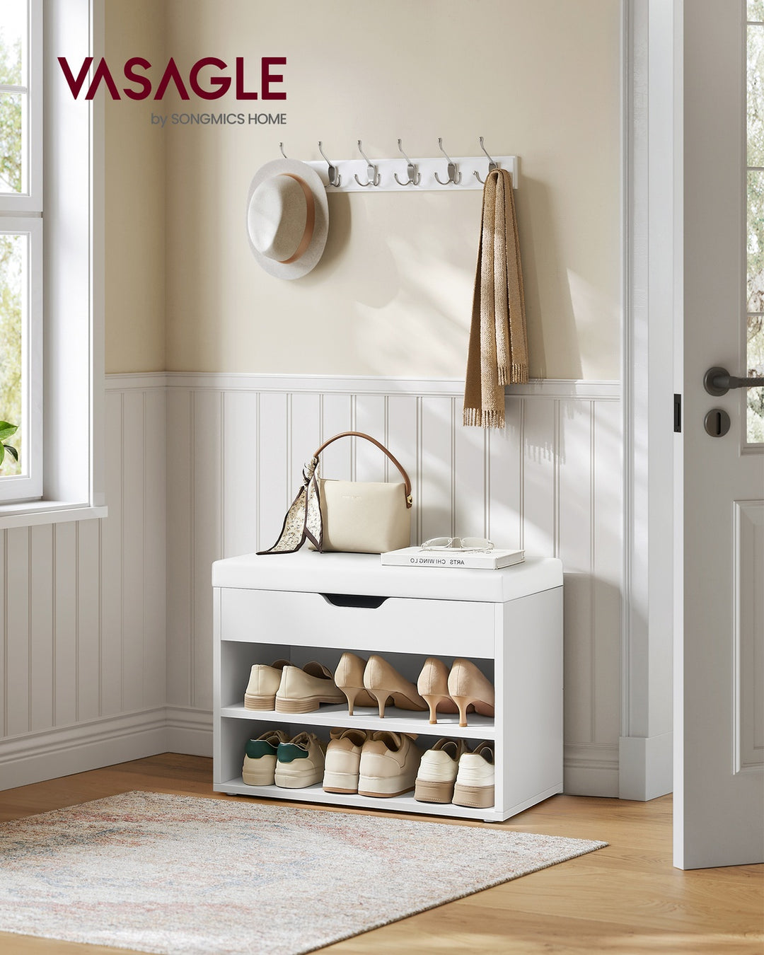 Padded Shoe Storage Bench