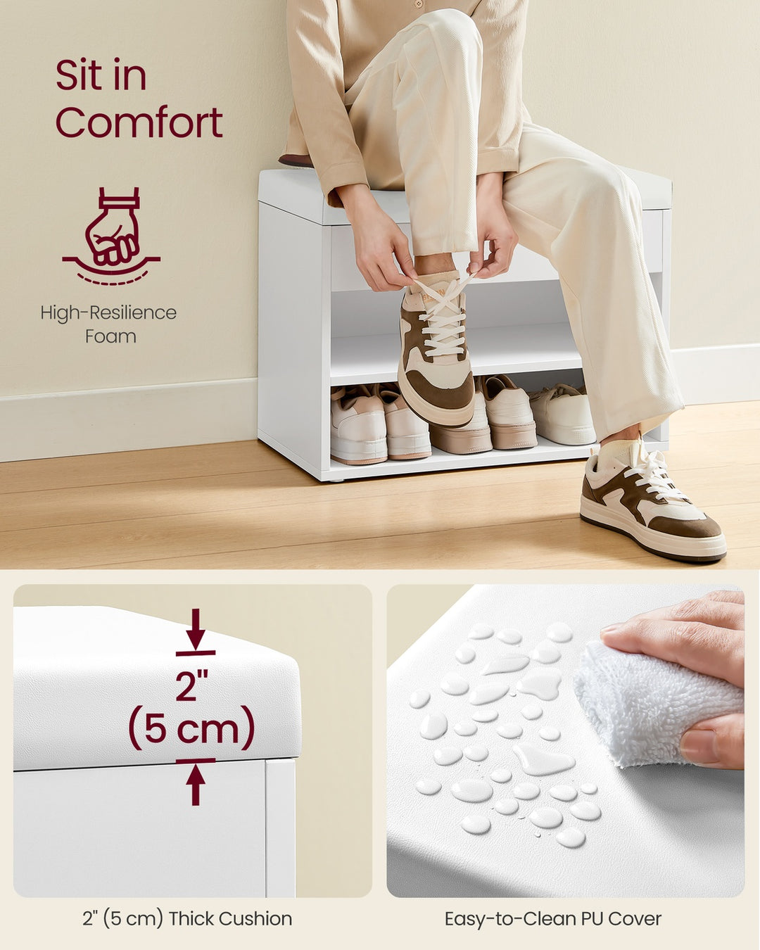 Padded Shoe Storage Bench
