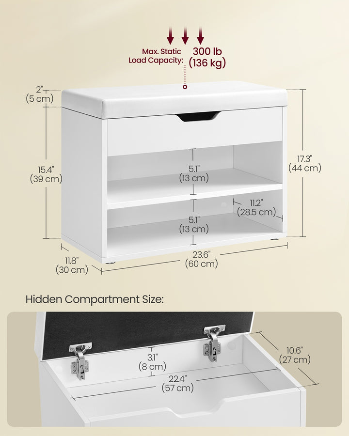 Padded Shoe Storage Bench